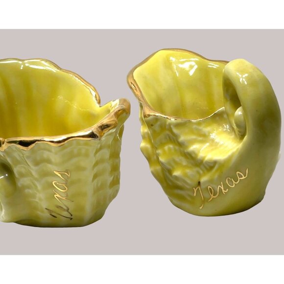 Vintage Set of Texas Souveniour Sea Themed Small Ceramic Sugar Bowl and Creamer - Picture 2 of 7
